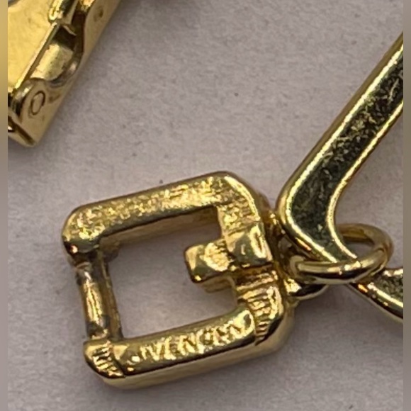 Vintage Signed Givenchy Gold Tone Logo G's Chain Link Statement Bracelet - Picture 8 of 11